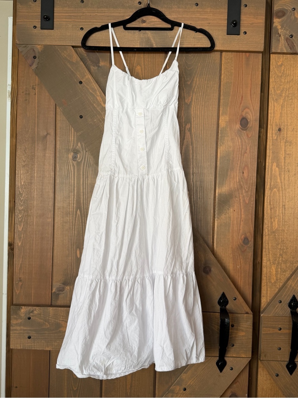 PINK Victoria’s Secret White Tiered Button-Front Sundress